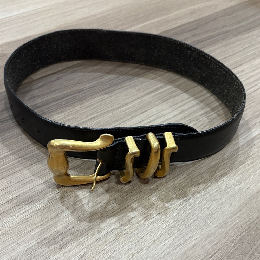 Brighton Black Belt with Gold Accents